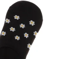 Footies color negro con margaritas blancas y amarillo