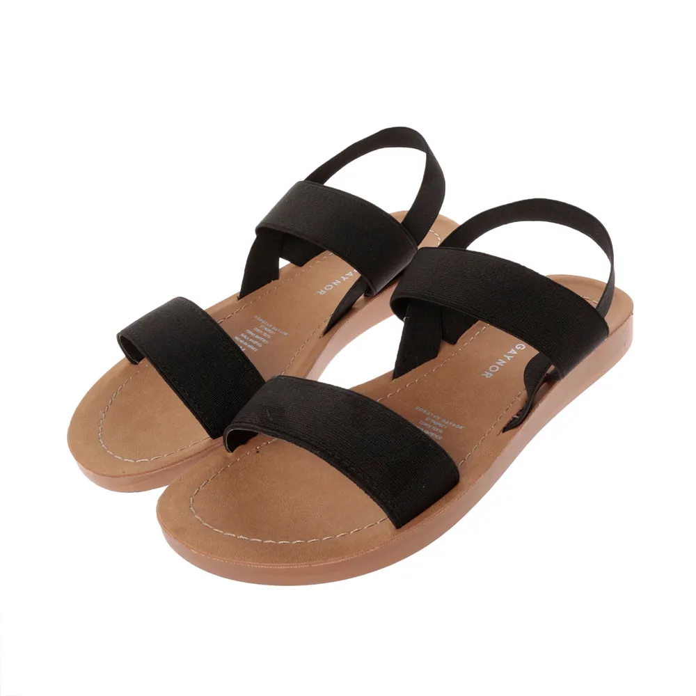 Sandalias Mariel color negro con ajuste de resorte