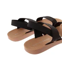 Sandalias Mariel color negro con ajuste de resorte