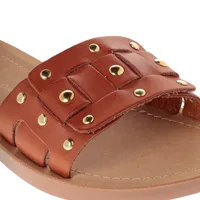 Sandalia Mariel color camel con estoperoles