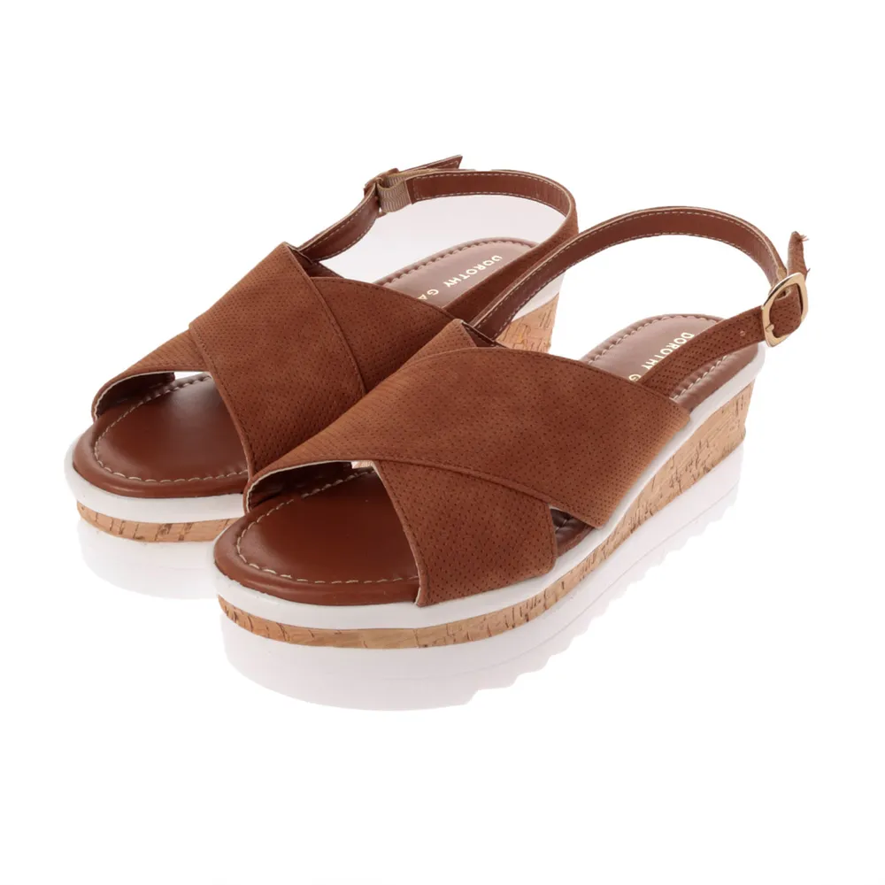 Sandalias Zoe color camel con plataforma corrida