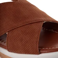 Sandalias Zoe color camel con plataforma corrida