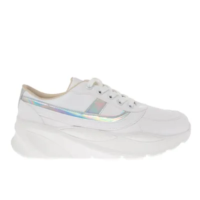 Tenis Abigail color blanco con detalle tornasol