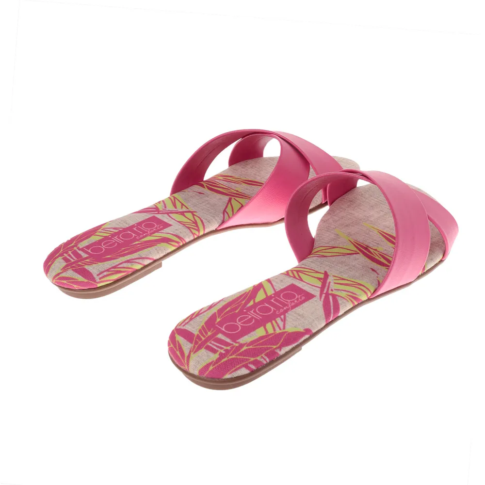 Sandalias Paulette color rosa con estampado y cintas cruzadas