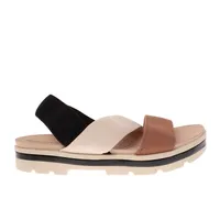 Sandalias Paulette color negro con ajuste de resortes colores neutros