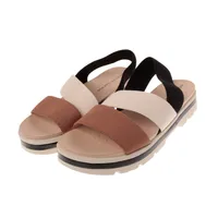 Sandalias Paulette color negro con ajuste de resortes colores neutros