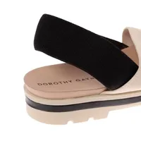 Sandalias Paulette color negro con ajuste de resortes colores neutros