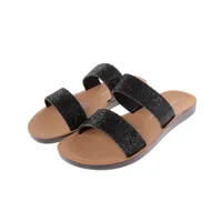 Sandalias Mariel color negro con aplicación de pedrería