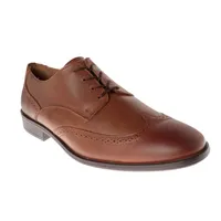 Zapatos Richard color cognac de piel con patron perforado