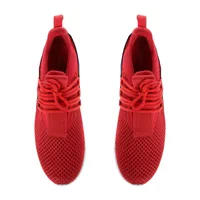 Tenis Iker color rojo tipo malla con detalle textil