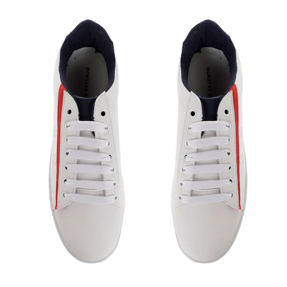 Tenis Iker color blanco con detalle rojo