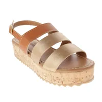 Sandalias Gaby color oro con suela corrida