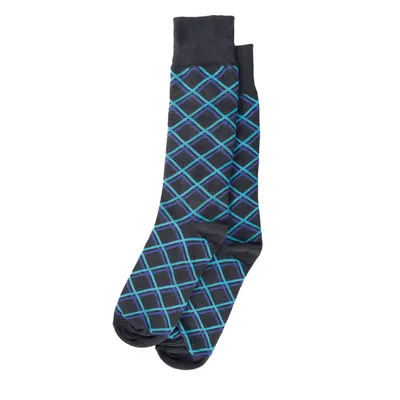 Calcetines Leonardo color azul marino con diseño de rombos