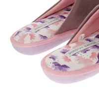 Pantufla Loly color rosa con estampado de flor