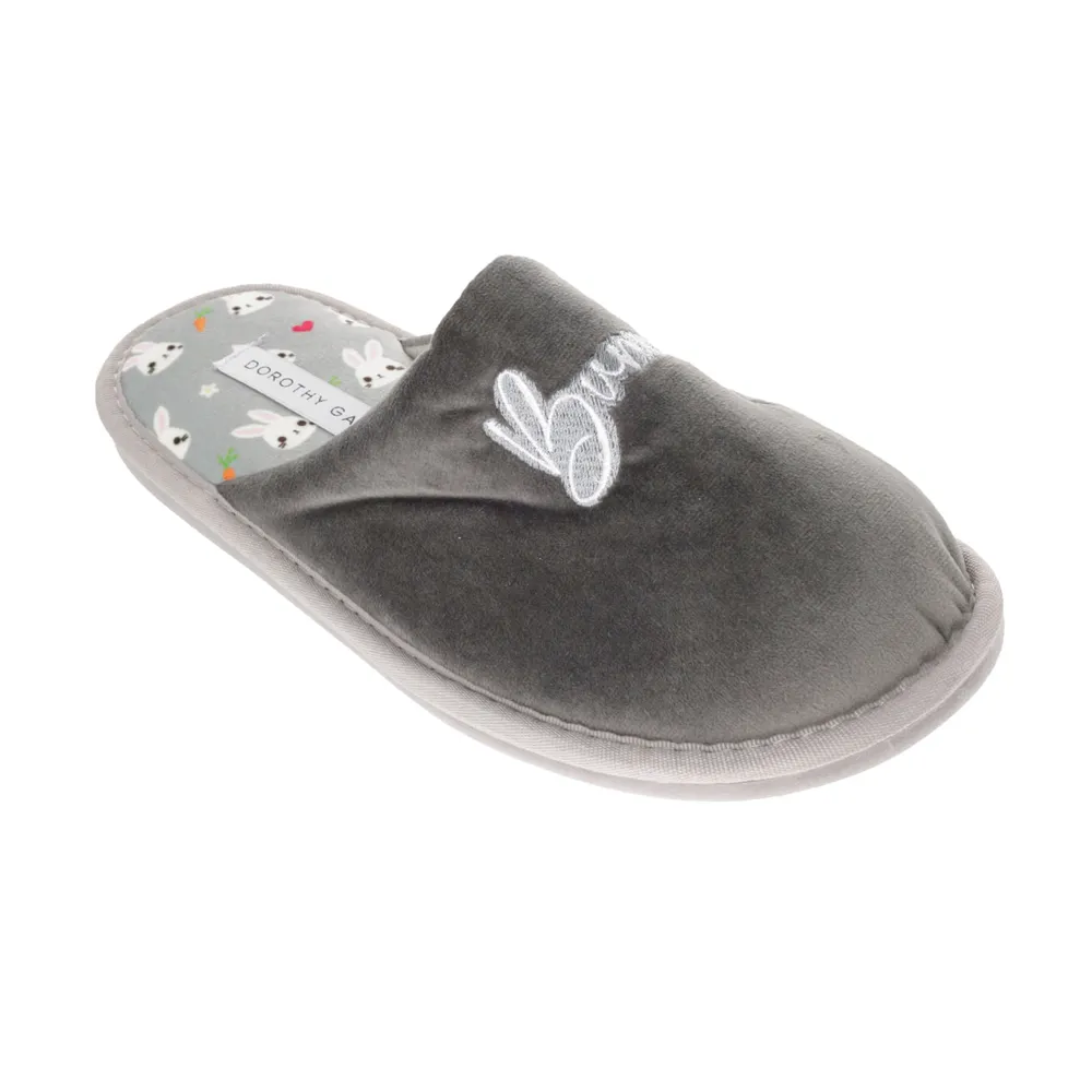 Pantufla Loly color gris diseño Bunny