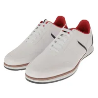 Tenis Victor color blanco con acentos en rojo y azul marino