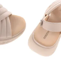 Sandalias Luna color blanco con cintas cruzadas acolchadas