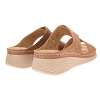 Sandalias Luna confort color café con cinta corrida en empeine