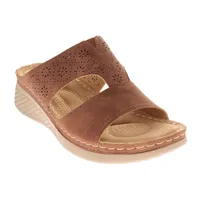 Sandalias Luna confort color café con cinta corrida en empeine