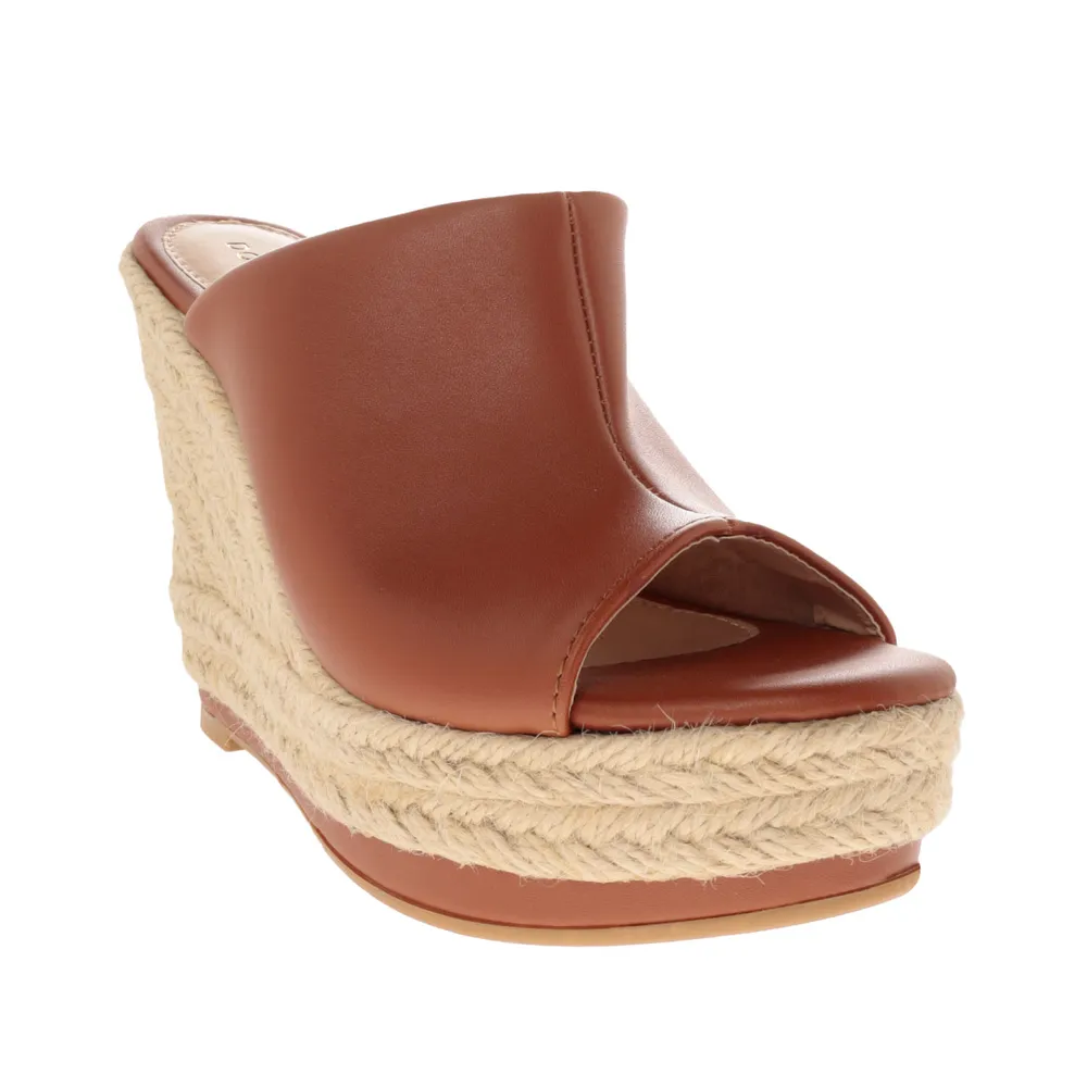 Sandalias Mariel color camel cuña elevada