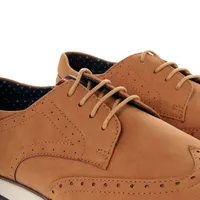 Zapatos Paulo color café textura suave y detalles de perforado