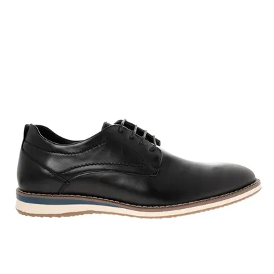 Zapatos Paulo color negro liso y detalles de costuras