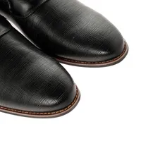 Zapatos Paulo color negro con textura safiano y agujetas