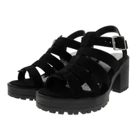 Sandalias Juana color negro con triple cinta