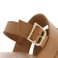 Sandalias Juana color camel con triple cinta