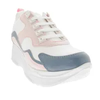 Tenis Renata color rosa claro con plataforma