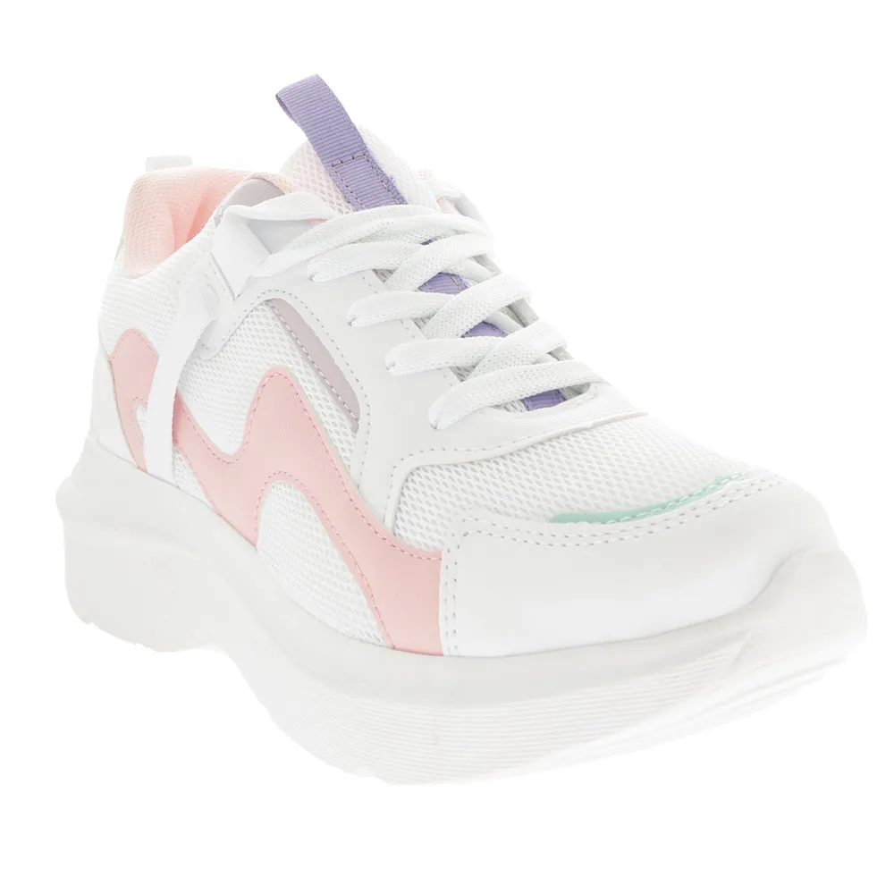 Tenis Renata color blanco con plataforma