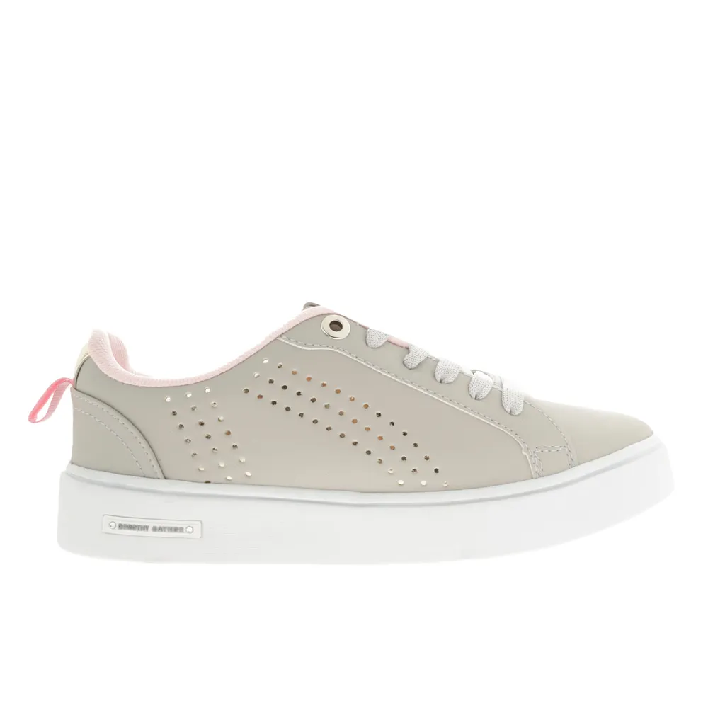 Tenis Renata color gris claro con perforado