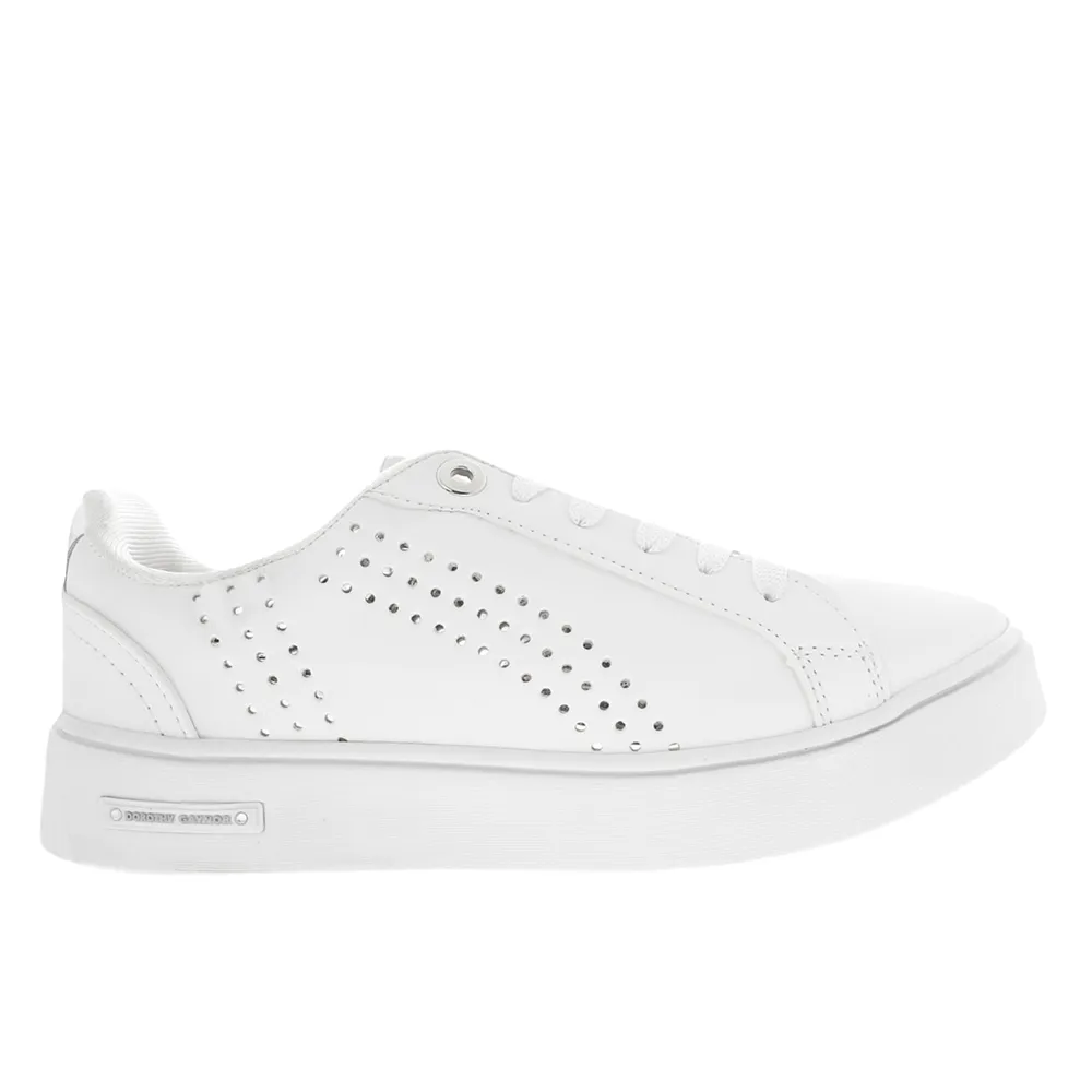 Tenis Renata color blanco con perforado