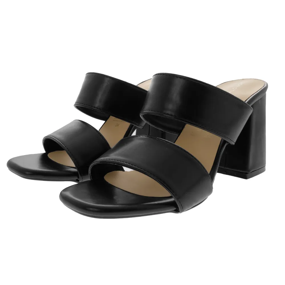 Sandalias Sara color negro con doble cinta