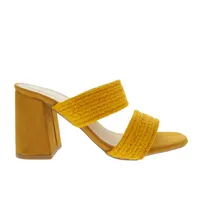 Sandalias Sara color amarillo con doble cinta