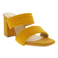 Sandalias Sara color amarillo con doble cinta