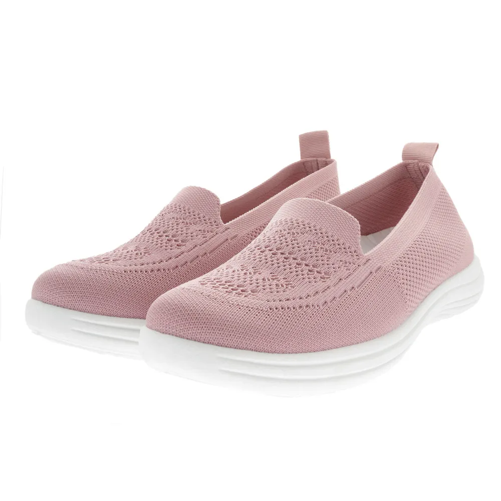 Tenis color rosa confort slip on