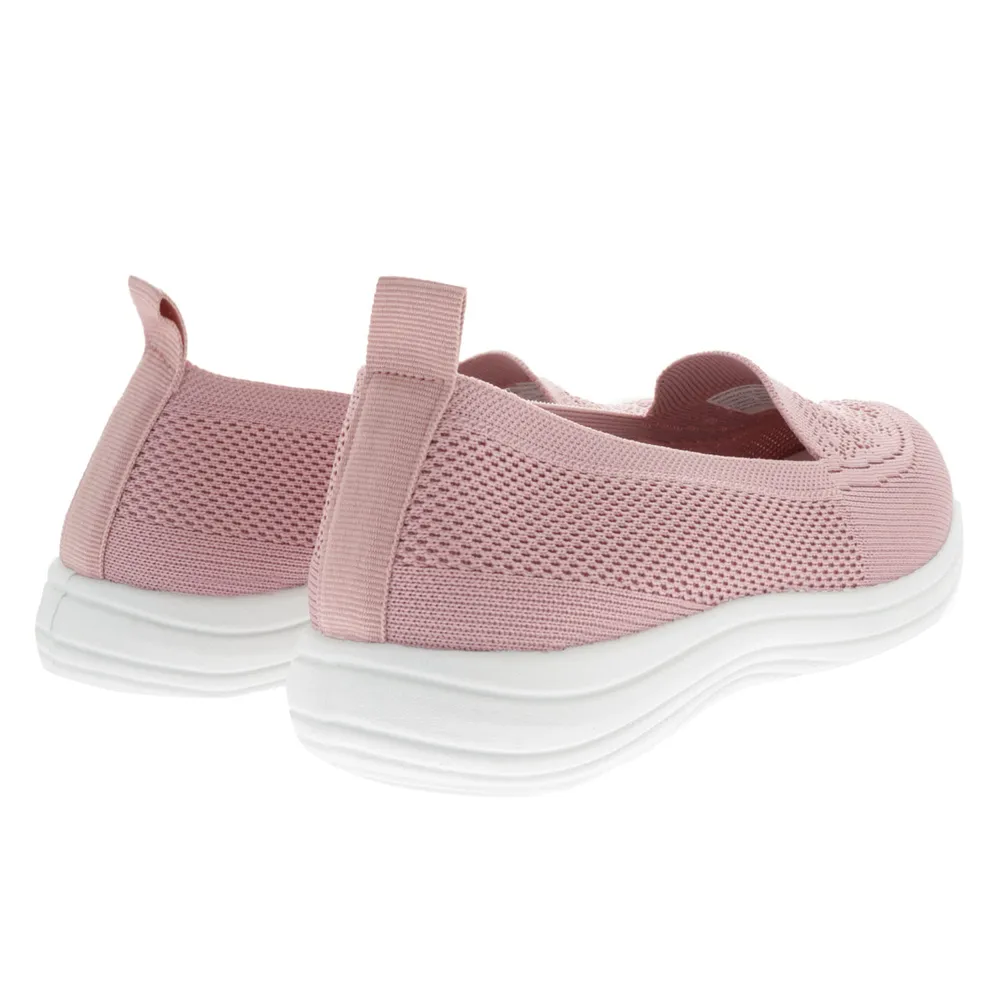 Tenis color rosa confort slip on