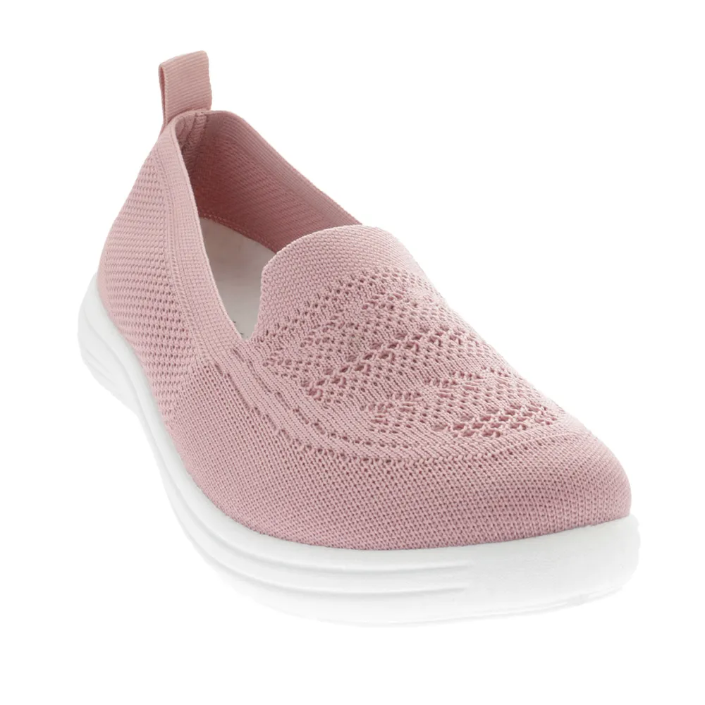 Tenis color rosa confort slip on