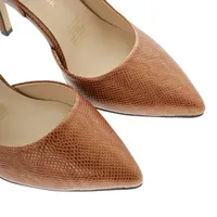 Zapatillas Cloe color camel textura snake