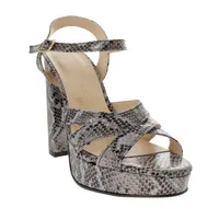 Sandalias Sara color blanco snake con hebilla