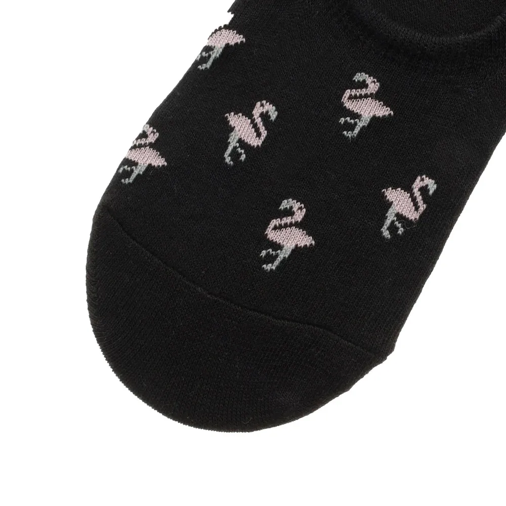 Footies color negro con flamingos