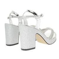 Sandalias Marijo color plata con brillos