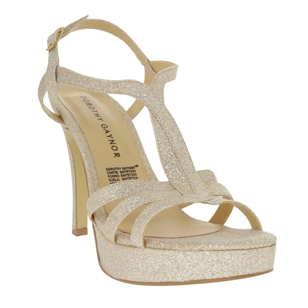 Sandalias Sara color oro T-bar