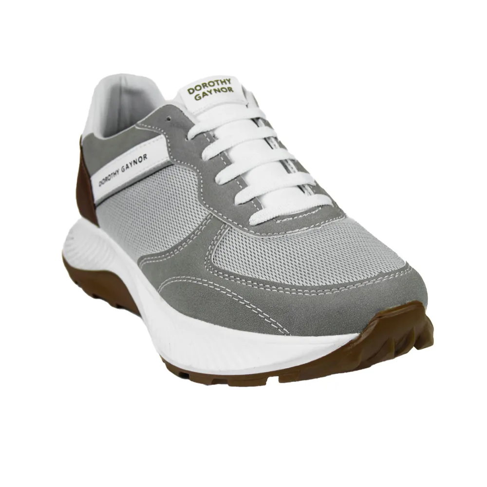 Tenis color gris detalle textil