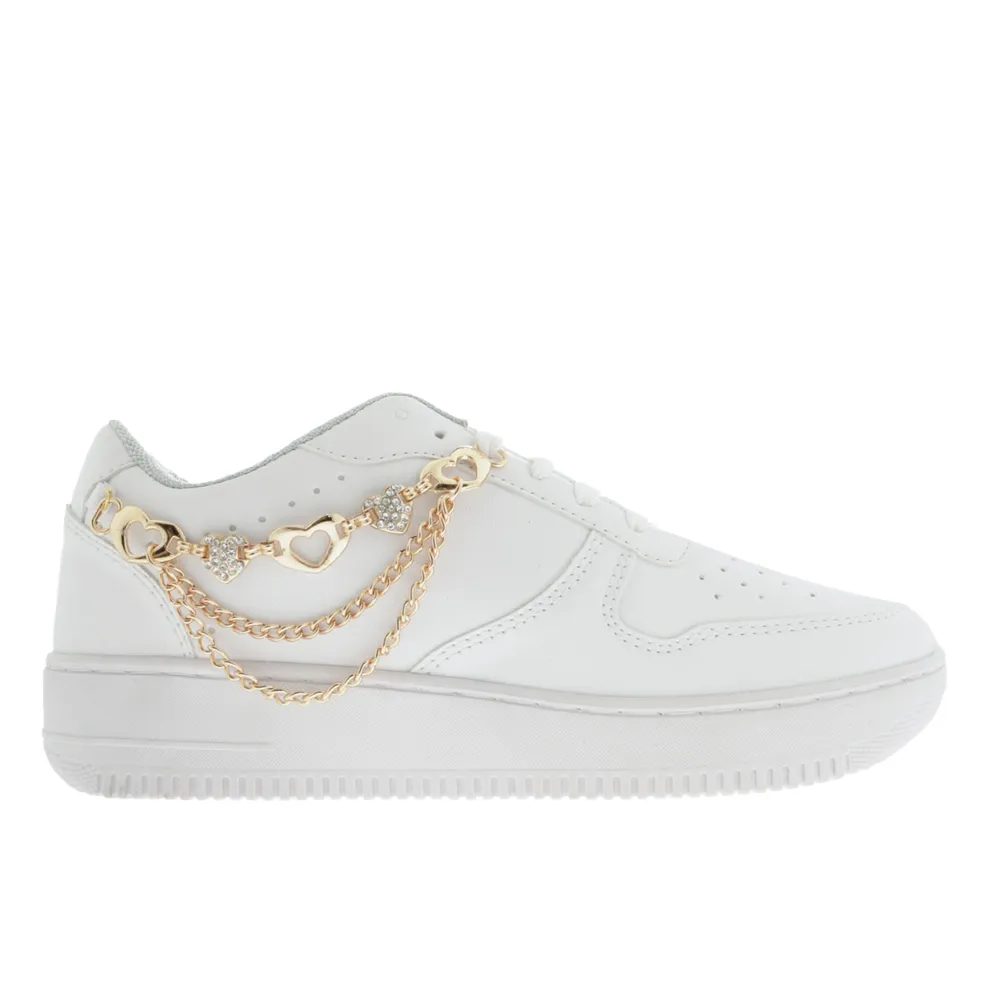 Tenis Allison color blanco con cadena