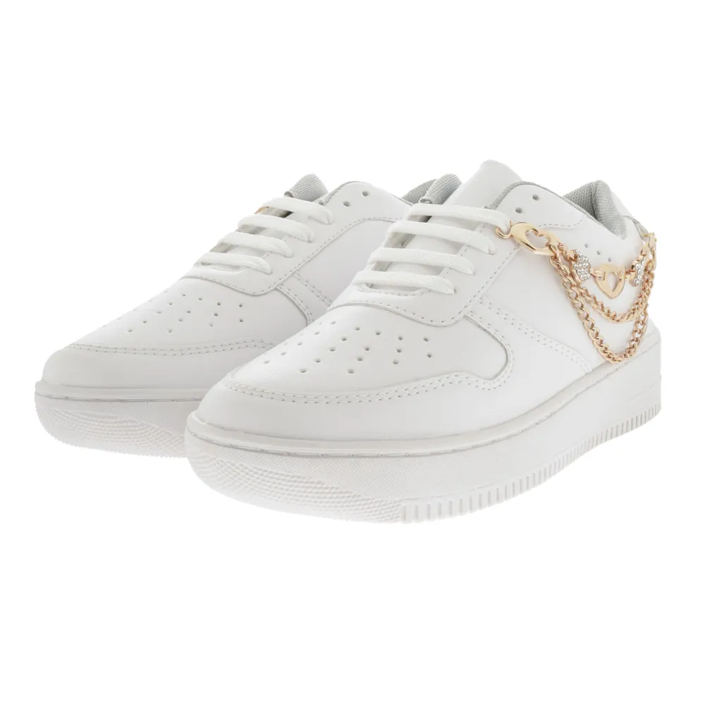 Tenis Allison color blanco con cadena