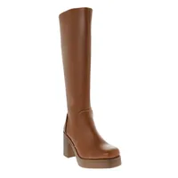 Bota Esthefy color camel con tacón cuadrado