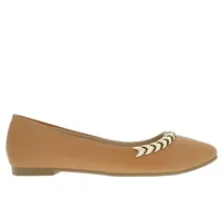 Balerina Miley color camel con detalle dorado