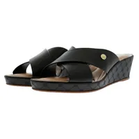 Sandalias Auro color negro confort media cuña